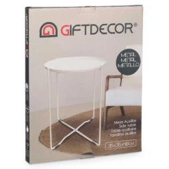 Merkloos Giftdecor Bijzettafel/koffietafel - Wit - Metaal - D35 Cm X H50 Cm -Leenbakker Winkel a4c853e133664a1597a32240ecdc3b92