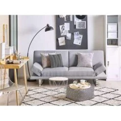 Beliani Slaapbank - YORK Grijs Polyester -Leenbakker Winkel a7acbbf0f23740d7a278b13af8d68a22