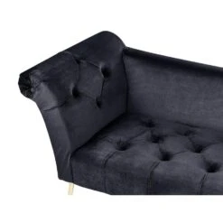 NANTILLY - Chaise Longue - Zwart - Fluweel -Leenbakker Winkel a7ed902bd98344c6a9d10bafff429837