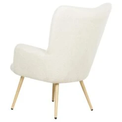 VEJLE II- Fauteuil Met Hocker - Wit - Bouclé -Leenbakker Winkel a9afc3233e89453986ee8dd0872b8da4