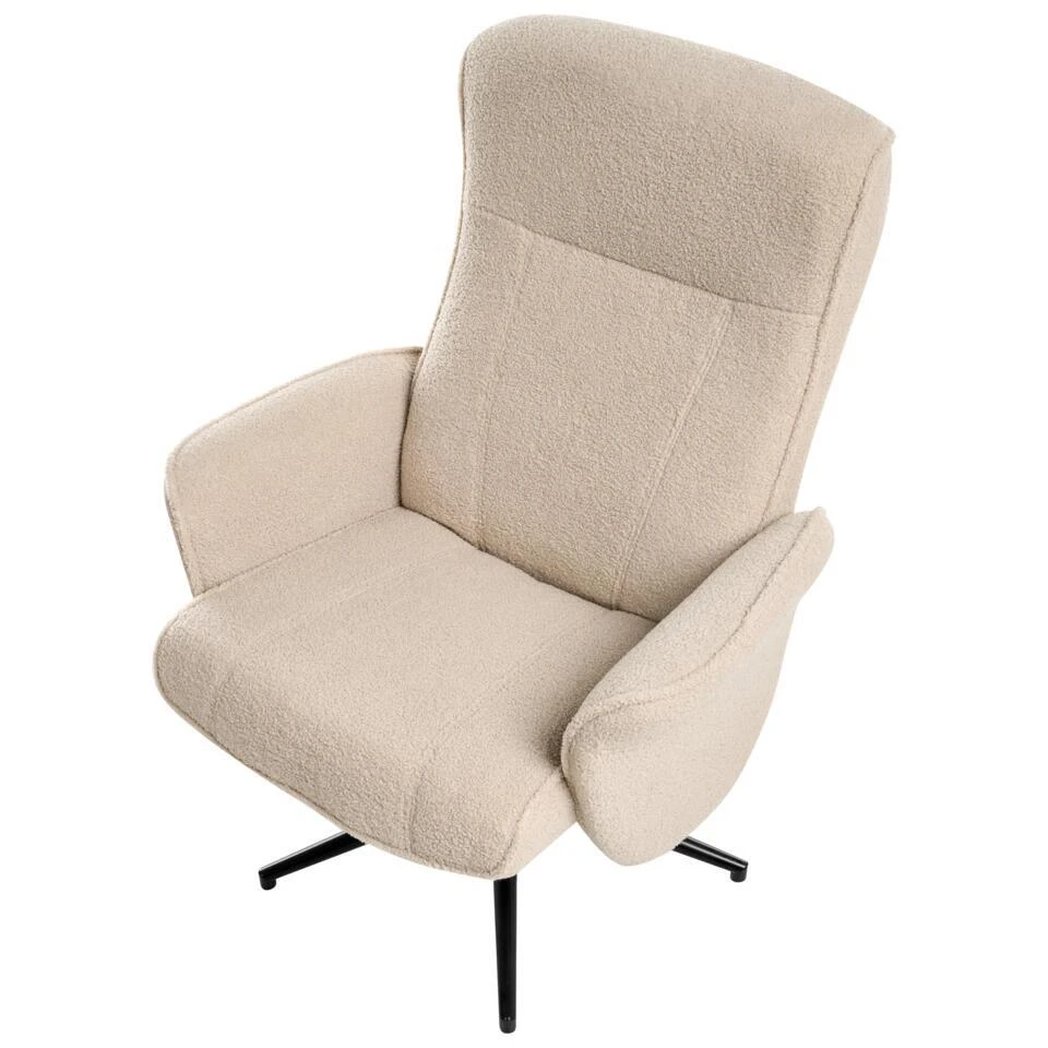 JAPET - Relaxfauteuil Met Voetenbank - Beige - Bouclé 10 JAPET - Relaxfauteuil Met Voetenbank - Beige - Bouclé - Afbeelding 10