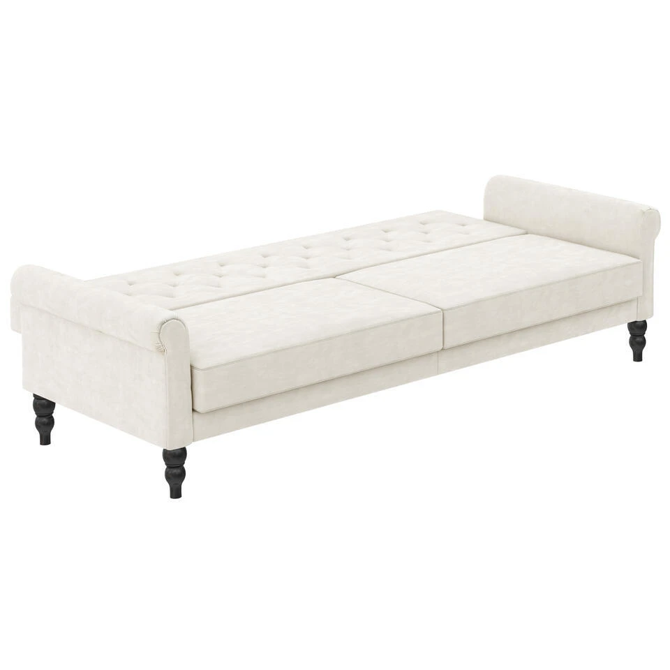 Tyne - 3-zits Slaapbank In Crèmekleurige Fluwell 4 Tyne - 3-zits Slaapbank In Crèmekleurige Fluwell - Afbeelding 4