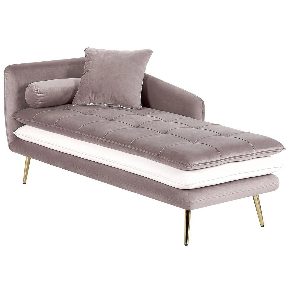 GONESSE - Chaise Longue - Bruin - Linkerzijde - Polyester 5 GONESSE - Chaise Longue - Bruin - Linkerzijde - Polyester - Afbeelding 5
