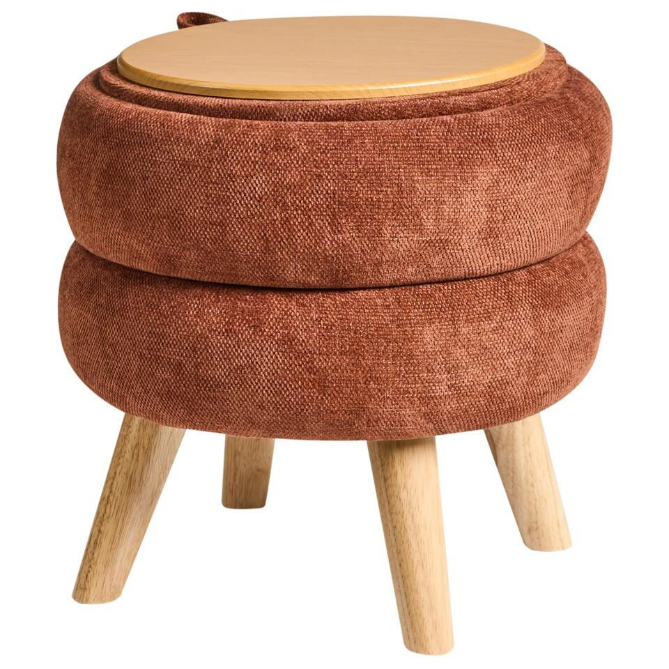 HAWLEY - Poef - Goudbruin - Chenille 5 HAWLEY - Poef - Goudbruin - Chenille - Afbeelding 5