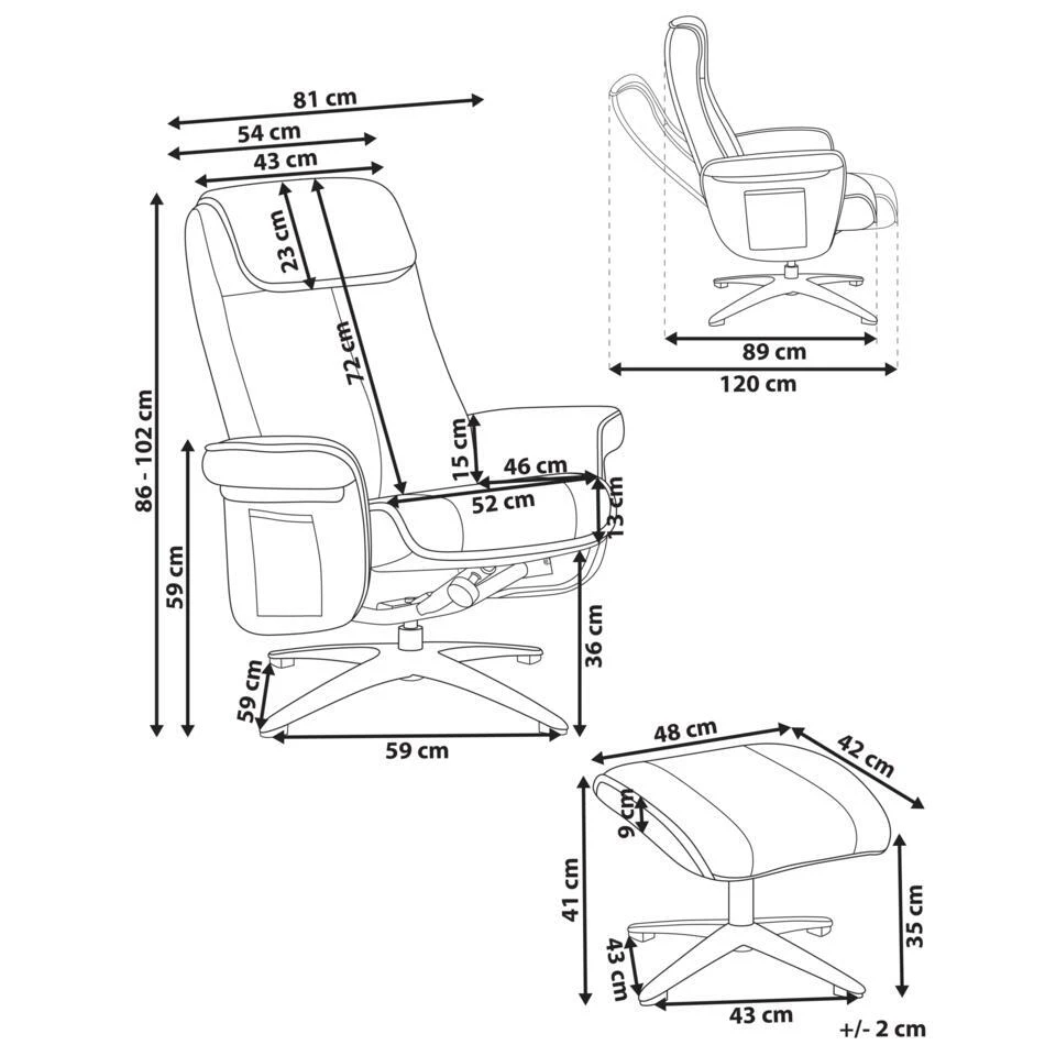 GERAS - Relaxfauteuil Met Voetenbank - Beige - Bouclé 4 GERAS - Relaxfauteuil Met Voetenbank - Beige - Bouclé - Afbeelding 4
