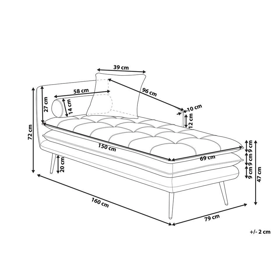 GONESSE - Chaise Longue - Bruin - Linkerzijde - Polyester 3 GONESSE - Chaise Longue - Bruin - Linkerzijde - Polyester - Afbeelding 3
