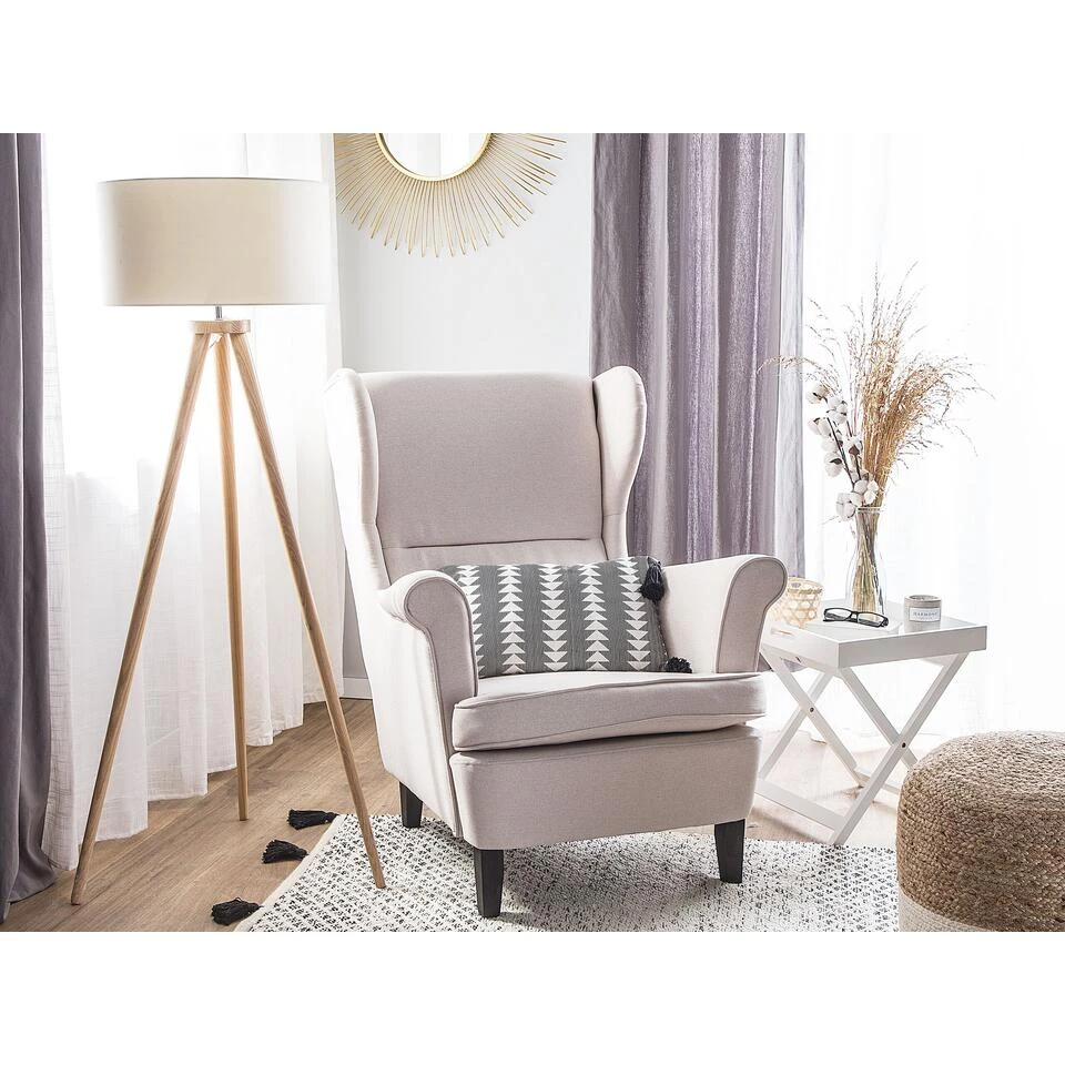 Beliani Oorfauteuil ABSON - Beige Polyester 2 Beliani Oorfauteuil ABSON - Beige Polyester - Afbeelding 2