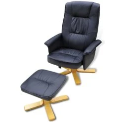 VidaXL Fauteuil Met Voetenbankje Kunstleer Zwart -Leenbakker Winkel b04c8bc1b9e54529ade4a1ea0c3aa340