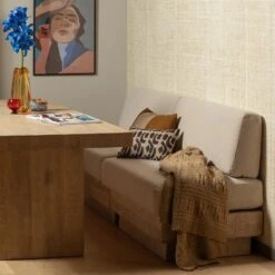 WOOOD Balk Muurbankje Incl. Kussens - Hout - Naturel - 87x107x66 -Leenbakker Winkel b106b18f7bc847bca2e68e7af79bd56a