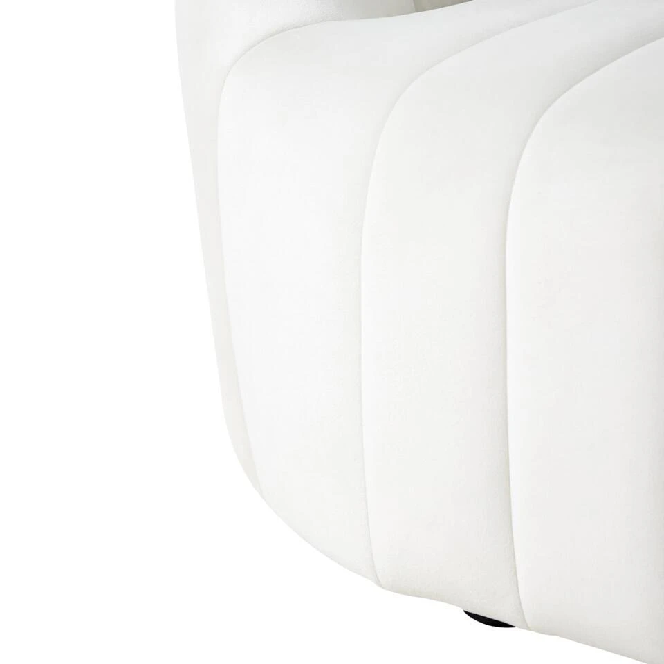 MALUNG - Fauteuil - Crème - Fluweel 9 MALUNG - Fauteuil - Crème - Fluweel - Afbeelding 9