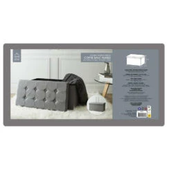 Home Deco Poef Chique - Opbergbox - Donkergrijs - 76 X 38 Cm -Leenbakker Winkel b34774aef6a44cfea4859ac4a5b6ed03