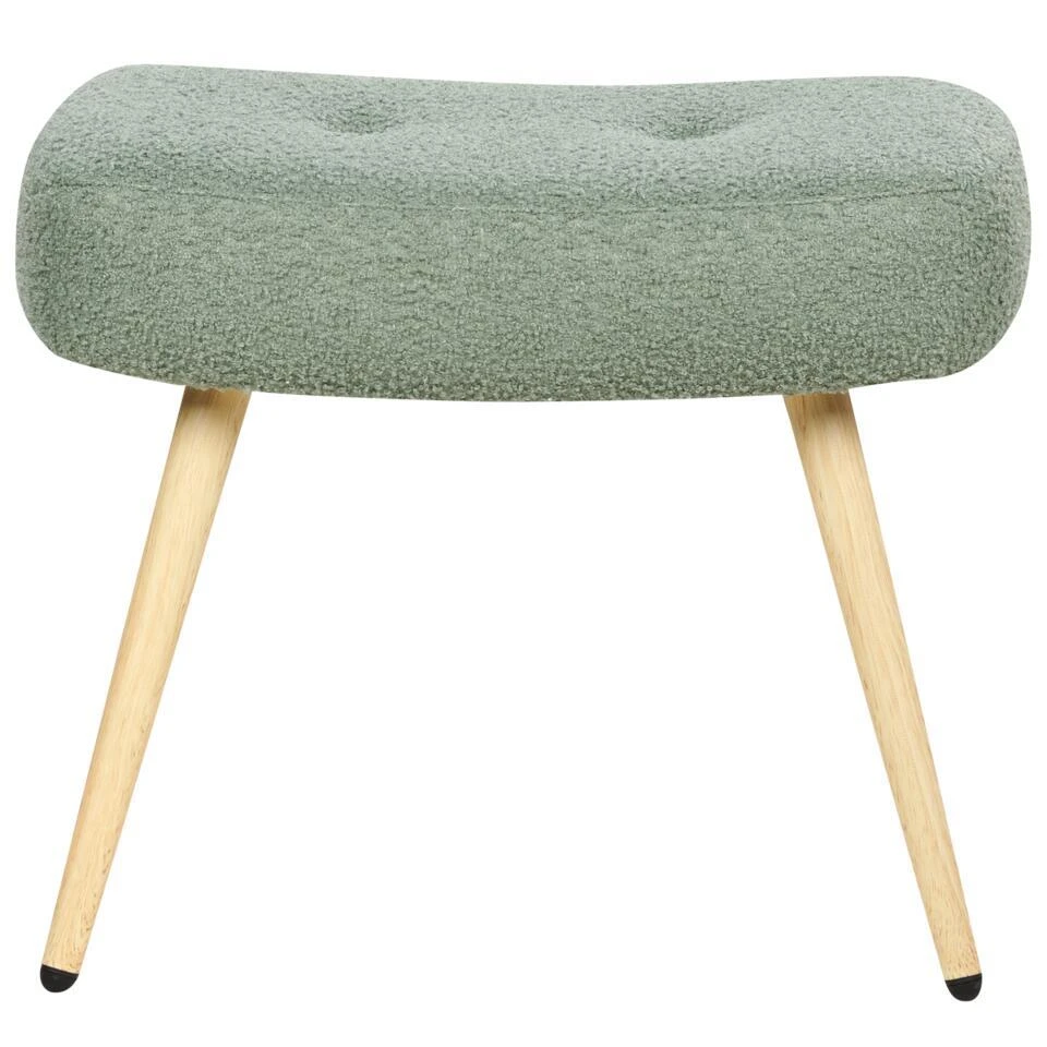 VEJLE II - Fauteuil Met Hocker - Lichtgroen - Bouclé 9 VEJLE II - Fauteuil Met Hocker - Lichtgroen - Bouclé - Afbeelding 9