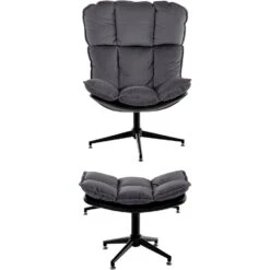Pilou - Fauteuil Met Hocker In Fluweel In Antraciet 9 Pilou - Fauteuil Met Hocker In Fluweel In Antraciet -Leenbakker Winkel b471d6a577044d408e88abd0913e6c87