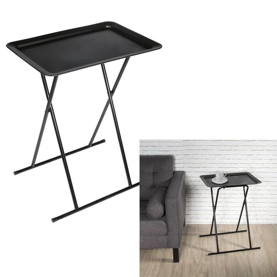 Home Deco Factory Bijzettafeltje - Metaal/kunststof - Zwart 3 Home Deco Factory Bijzettafeltje - Metaal/kunststof - Zwart - Afbeelding 3
