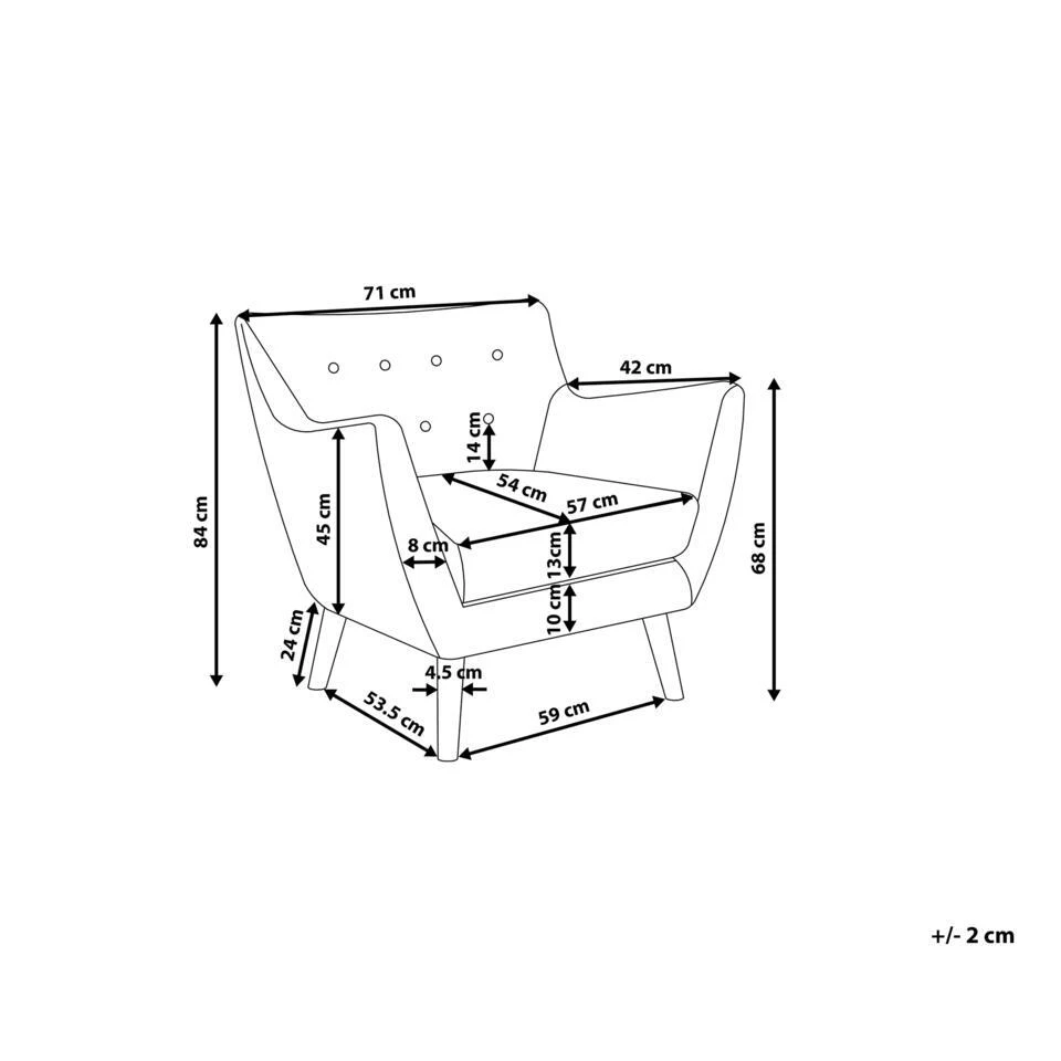 DRAMMEN - Chesterfield Fauteuil - Wit - Bouclé 4 DRAMMEN - Chesterfield Fauteuil - Wit - Bouclé - Afbeelding 4