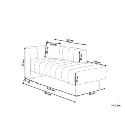LANNILS - Chaise Longue - Beige - Linkszijdig - Fluweel -Leenbakker Winkel ba96a7ce10294fc09f91768fa45d9777 1