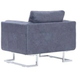 VidaXL Fauteuil Kubus Kunstsuède Grijs -Leenbakker Winkel bae6328229f04d1ab88b57e96fdb6949