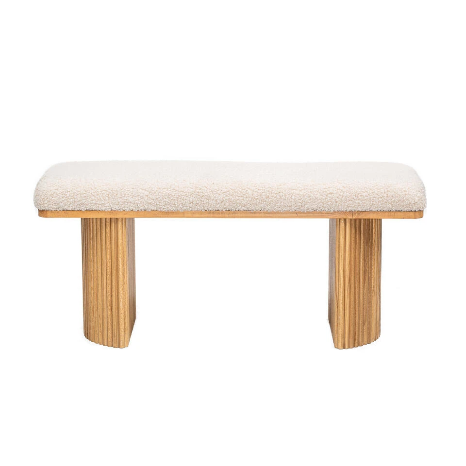 Bank Van Massief Hout En Witte Lussen 6 Bank Van Massief Hout En Witte Lussen - Afbeelding 6