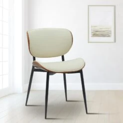 CLP Eetkamerstoel Enid Kunstleer - Walnoot/creme -Leenbakker Winkel bb2b12066be649a79cc271248ee411af