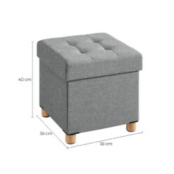 Poef - Opvouwbaar - Met Poten - Stof - 38 Cm - Lichtgrijs -Leenbakker Winkel bc2246d34e104d1f8beaa68edd86bcdb