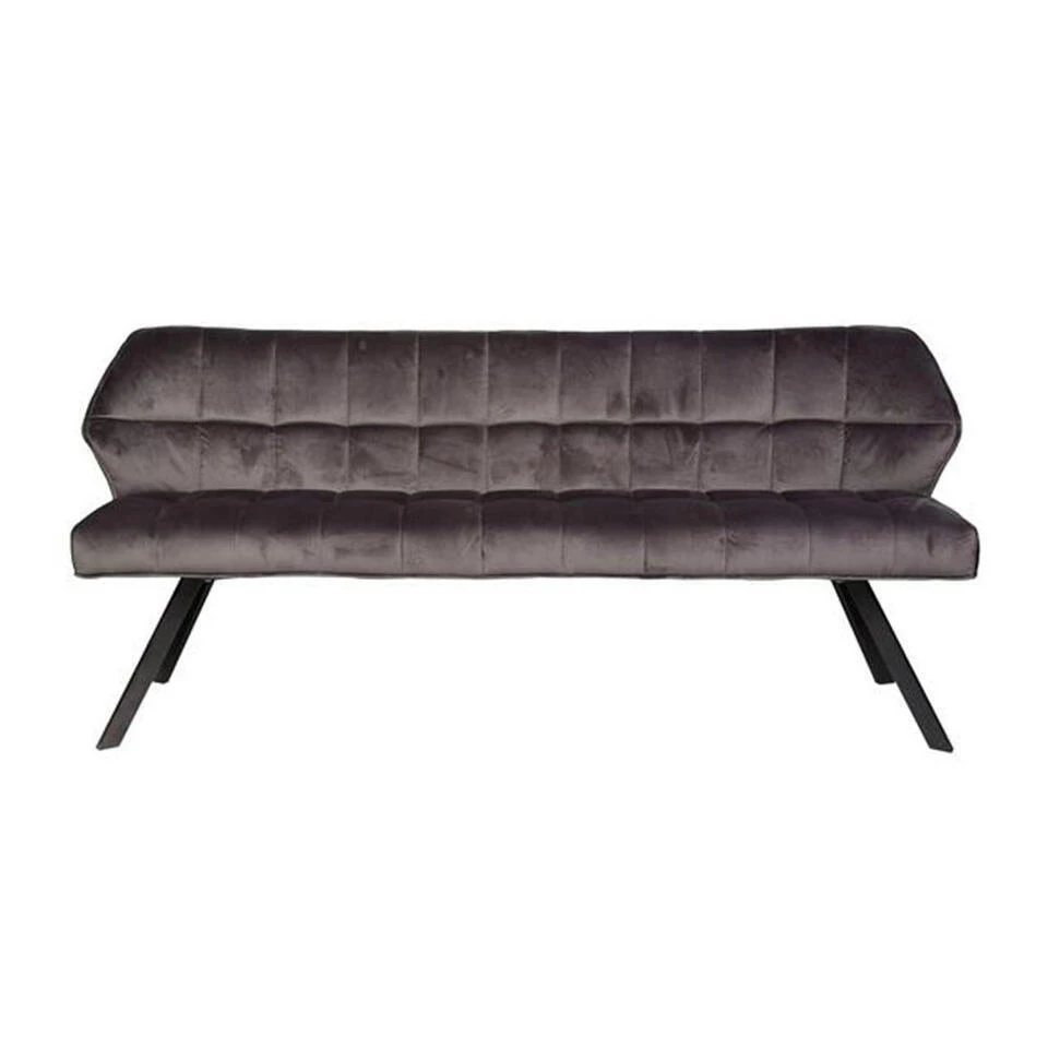 Industriële Eetkamerbank Romy Velvet 180 Cm Grijs - 190x180x81 Cm - Stof - Grijs 8 Industriële Eetkamerbank Romy Velvet 180 Cm Grijs - 190x180x81 Cm - Stof - Grijs - Afbeelding 8