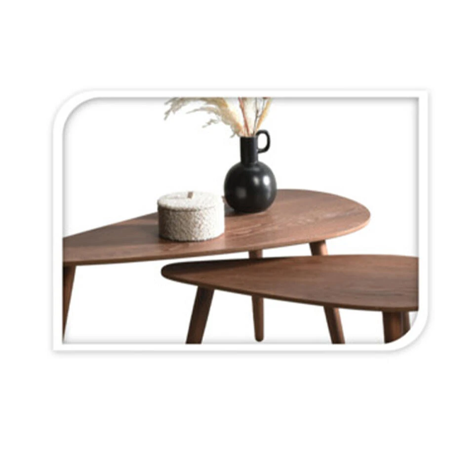 Home & Styling Bijzettafel Set - 2-delig - Lichtbruin - MDF Hout 2 Home & Styling Bijzettafel Set - 2-delig - Lichtbruin - MDF Hout - Afbeelding 2