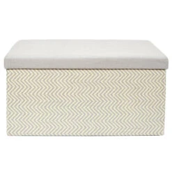 Home Deco Poef Fishbone - Opbergbox - Beige/grijs - 76 X 38 Cm -Leenbakker Winkel bfe908d2ce194978848e08cf8b8d124c