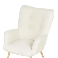 VEJLE II- Fauteuil Met Hocker - Wit - Bouclé -Leenbakker Winkel c0912bb87d3647388423092e5629e871