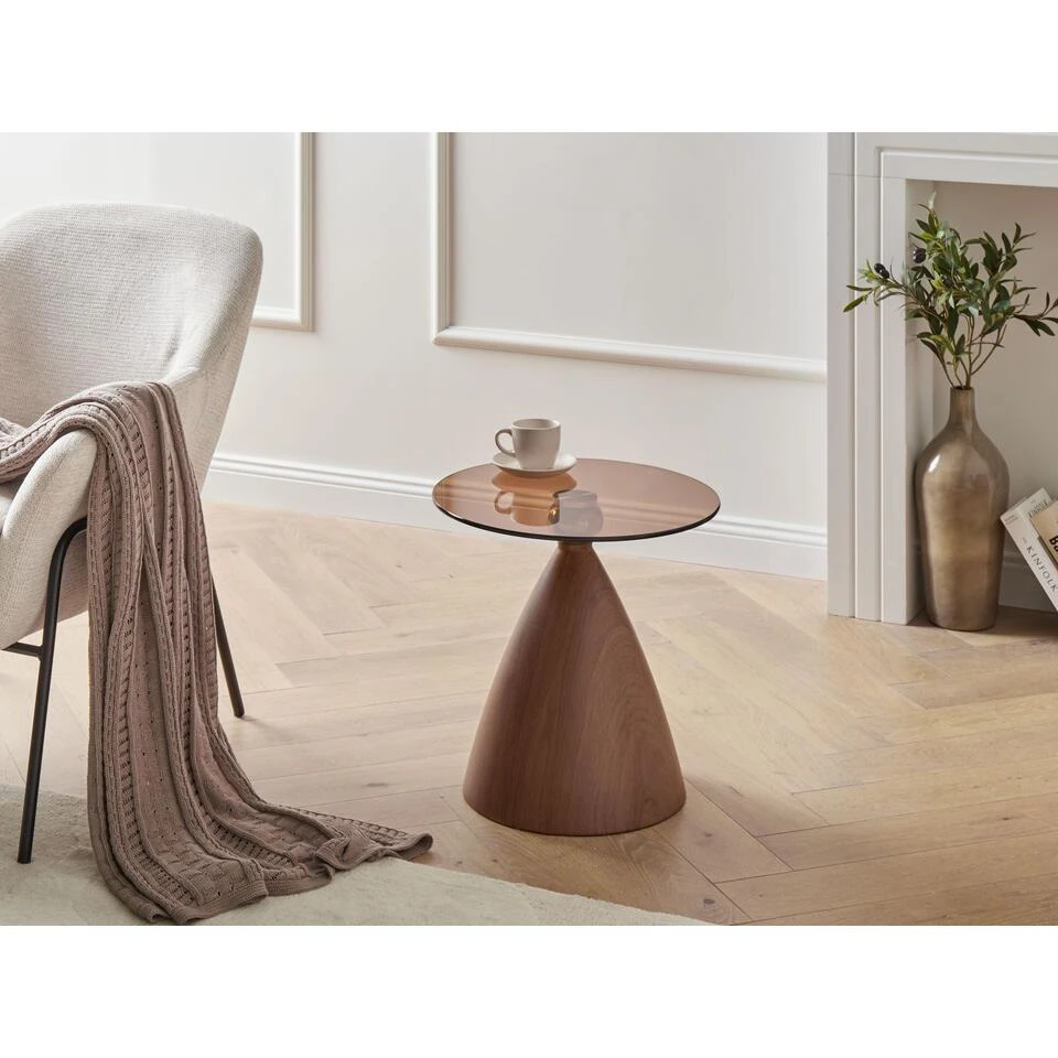 CORELLA - Bijzettafel - Bruin - Metaal 2 CORELLA - Bijzettafel - Bruin - Metaal - Afbeelding 2