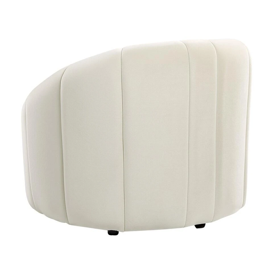 MALUNG - Fauteuil - Crème - Fluweel 6 MALUNG - Fauteuil - Crème - Fluweel - Afbeelding 6
