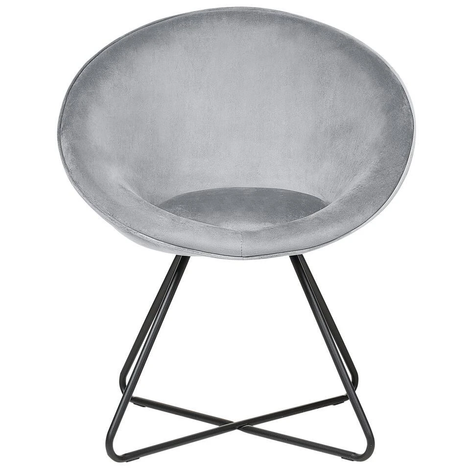 FLOBY II - Fauteuil - Grijs - Fluweel 5 FLOBY II - Fauteuil - Grijs - Fluweel - Afbeelding 5