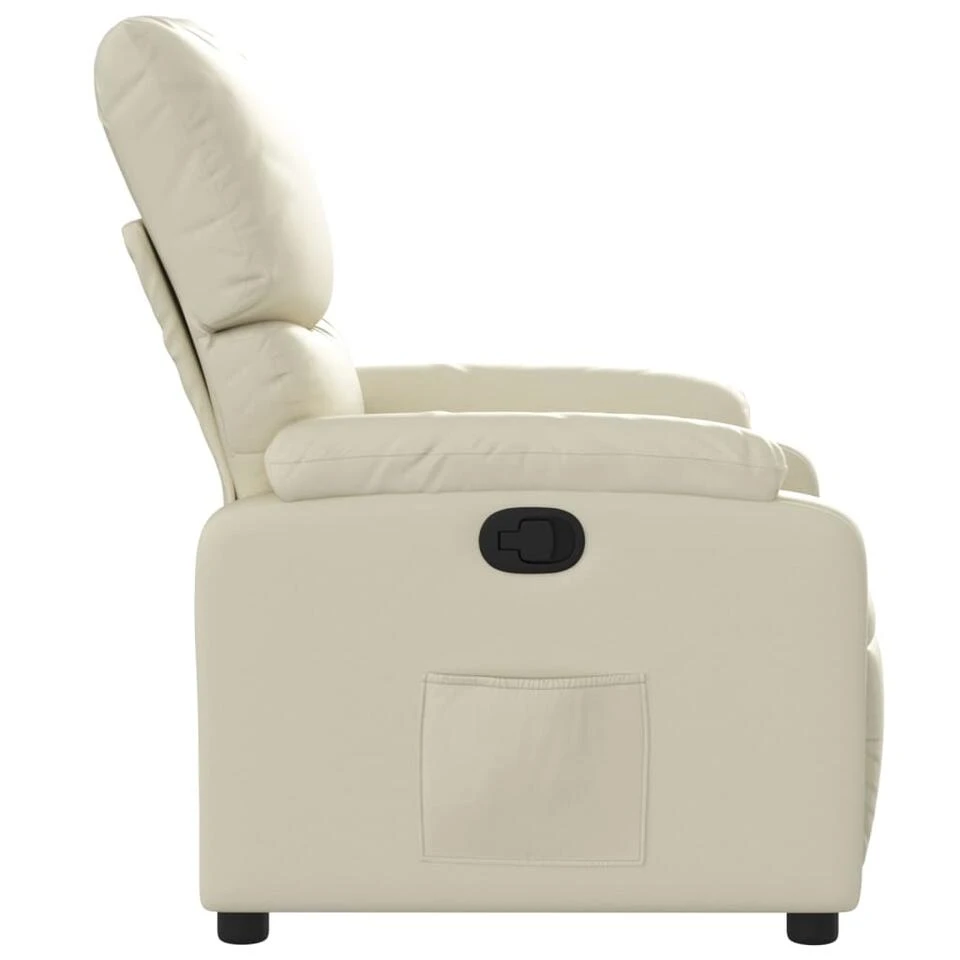 VidaXL - Fauteuil - Crème - Kunstleer 4 VidaXL - Fauteuil - Crème - Kunstleer - Afbeelding 4