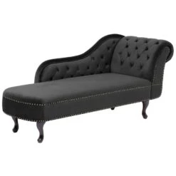 NIMES - Chaise Longue - Zwart - Rechterzijde - Fluweel -Leenbakker Winkel c6f8702f8d2a4f4d8b7507fb305d589e