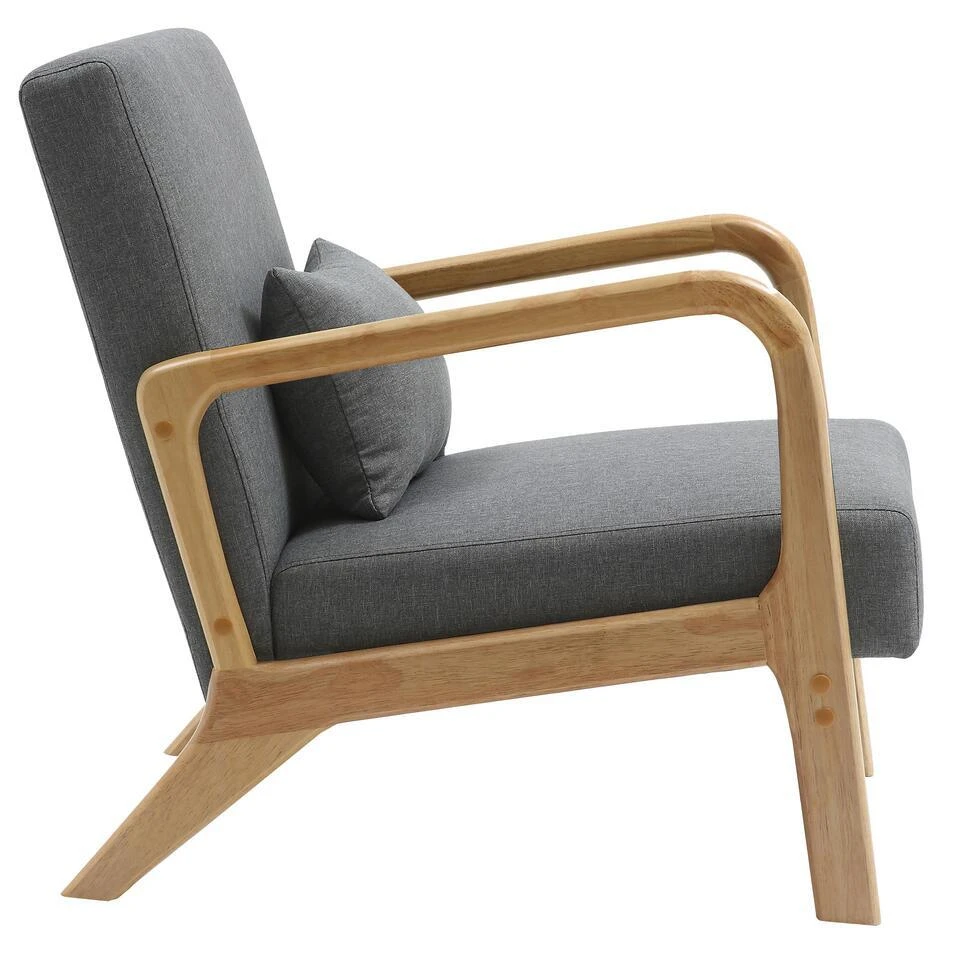 CLP Fauteuil Hibbing Natura Frame - Hout - Licht Grijs 6 CLP Fauteuil Hibbing Natura Frame - Hout - Licht Grijs - Afbeelding 6