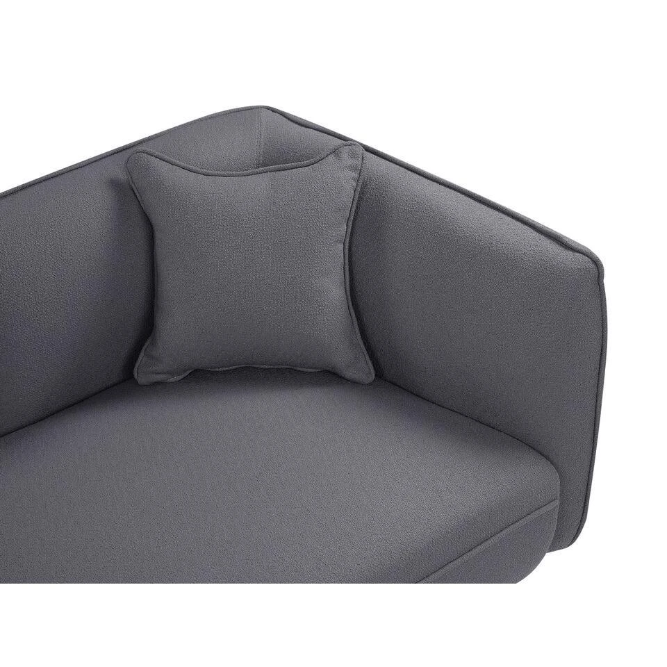 CHEVANNES - Chaise Longue - Donkergrijs - Bouclé 8 CHEVANNES - Chaise Longue - Donkergrijs - Bouclé - Afbeelding 8