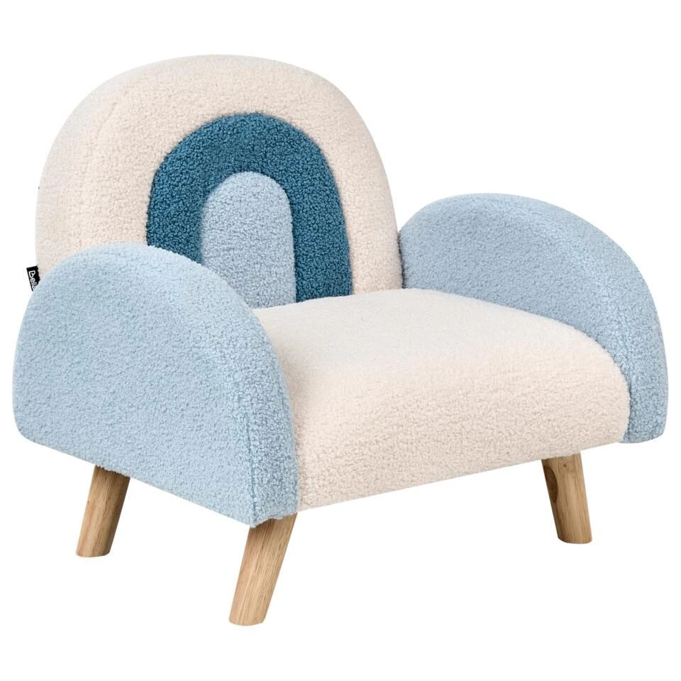 OMBO - Kinderfauteuil - Lichtblauw - Bouclé 5 OMBO - Kinderfauteuil - Lichtblauw - Bouclé - Afbeelding 5
