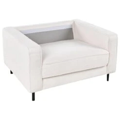 SAVALEN - Fauteuil - Wit - Bouclé -Leenbakker Winkel ca67f9d112a941d8b548adb97ae956a8