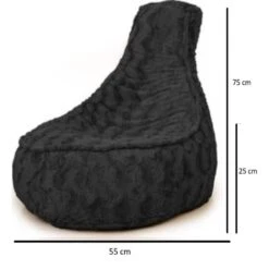 Parya Stoel Zitzak Bont - Zitzakfauteuil - Woonkamerzitzak - Donkergrijs - -Leenbakker Winkel cbb3de74e24c4fb0a88262ff271f1ff0