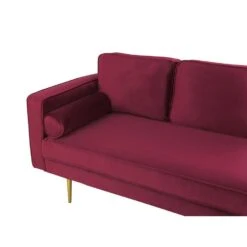 MIRAMAS - Chaise Longue - Rood - Linkerzijde - Fluweel -Leenbakker Winkel cbc314d028a648d69447642c9301b66b