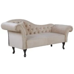 LATTES - Chaise Longue - Beige - Linkerzijde - Fluweel -Leenbakker Winkel cd37d6ddc4f4475bb6fccf2843ecd83d