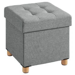 Poef - Opvouwbaar - Met Poten - Stof - 38 Cm - Lichtgrijs -Leenbakker Winkel cdcd7b586b68451c90eddf1dff170bab