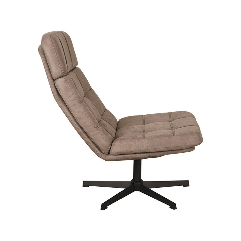 LABEL51 Fauteuil Alvar - Taupe - Micro Suede - 57x53x83 Cm 3 LABEL51 Fauteuil Alvar - Taupe - Micro Suede - 57x53x83 Cm - Afbeelding 3