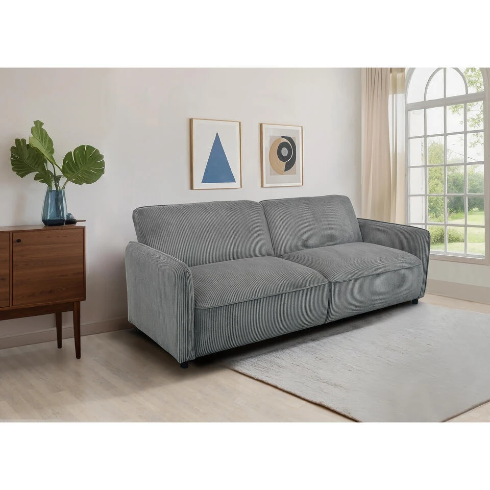 Alicia - Slaapbank 3-zits In Grijze Stof 2 Alicia - Slaapbank 3-zits In Grijze Stof - Afbeelding 2