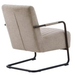 Fauteuil Stof/Metaal Zandkleur - Incl. Armleuning - Trout - Set Van 2 -Leenbakker Winkel cf73a0624437403a8cad263d0937b3ae