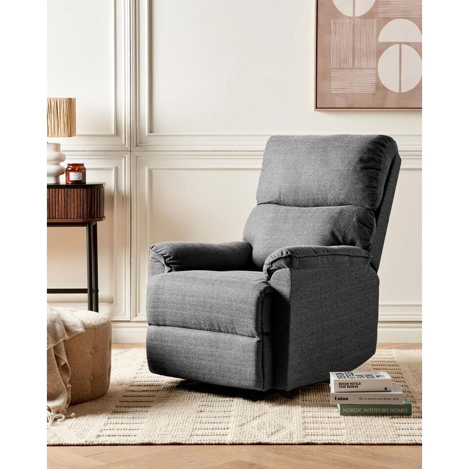 EVERTON - TV-fauteuil - Grijs - Polyester 2 EVERTON - TV-fauteuil - Grijs - Polyester - Afbeelding 2