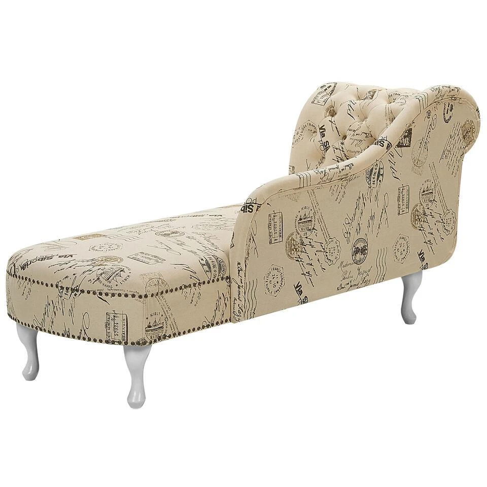 NIMES - Chaise Longue - Beige - Linkerzijde - Polyester 5 NIMES - Chaise Longue - Beige - Linkerzijde - Polyester - Afbeelding 5