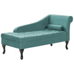 PESSAC - Chaise Longue - Groenblauw - Rechterzijde - Fluweel -Leenbakker Winkel d15fef73d1eb44bd956b78396f616465