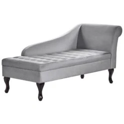 PESSAC - Chaise Longue - Lichtgrijs - Rechterzijde - Fluweel -Leenbakker Winkel d16767b7e7324bd3a8a21f6b639c32f3