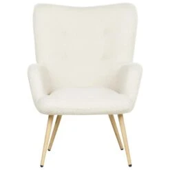 VEJLE II- Fauteuil Met Hocker - Wit - Bouclé -Leenbakker Winkel d219afb1568a425892b7e58fffcebab3