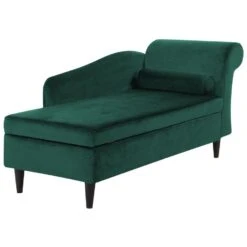 LUIRO - Chaise Longue - Groen - Rechterzijde - Fluweel -Leenbakker Winkel d2aa66640fa54764918ed0fab0912567
